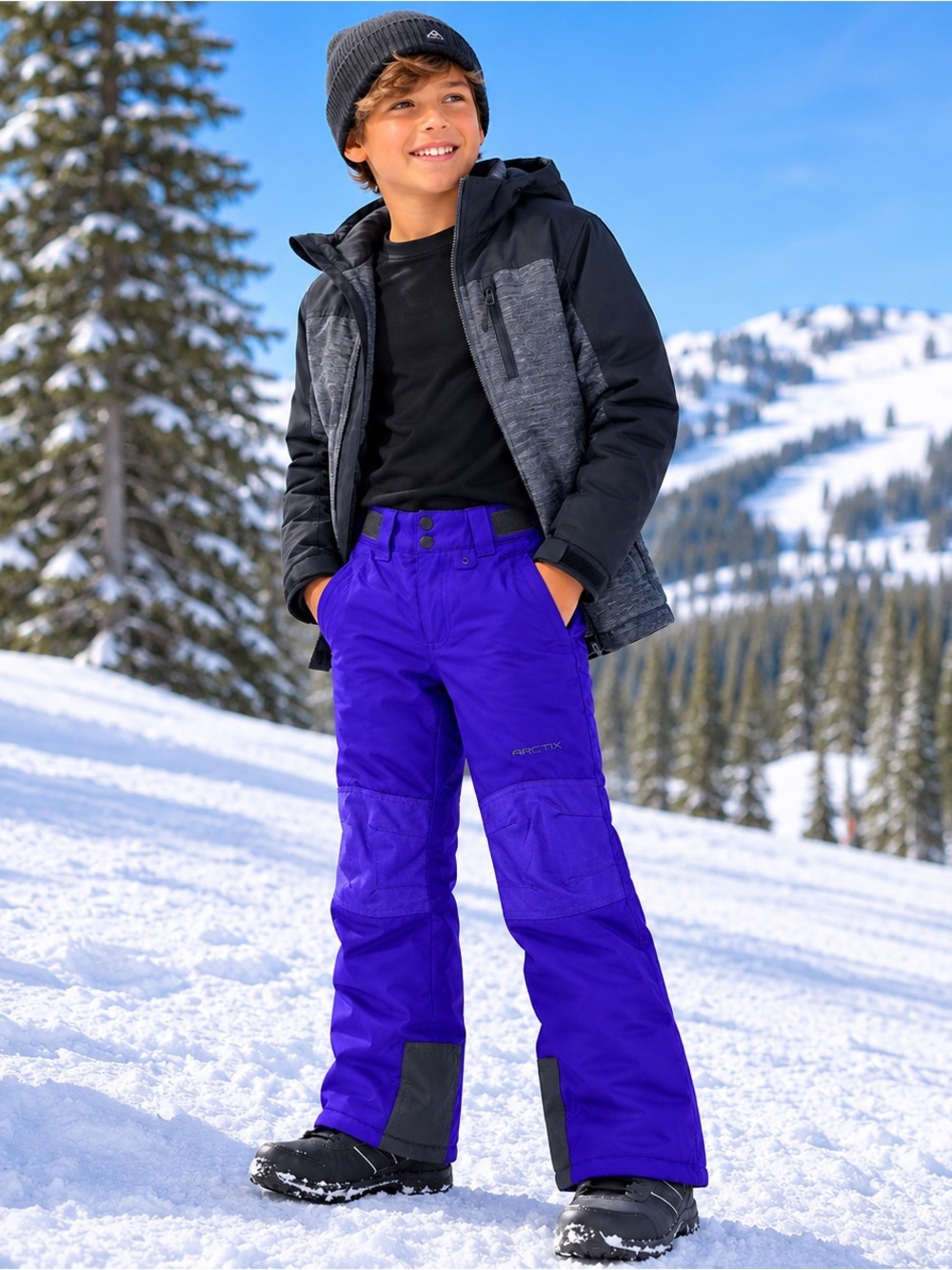 Arctix Kids Purple Insulated Snow Ski Pants Adjustable Waist Winter Size S